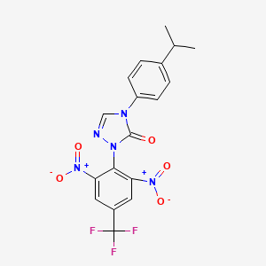 2-[2,6-Dinitro-4-(trifluoromethyl)phenyl]-4-(4-propan-2-ylphenyl)-1,2,4-triazol-3-one
