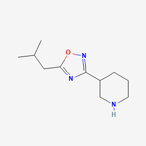 molecular formula C11H19N3O B2497211 3-[5-(2-Methylpropyl)-1,2,4-oxadiazol-3-yl]piperidine CAS No. 1385696-54-7
