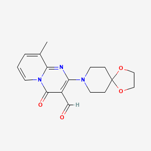 molecular formula C17H19N3O4 B2497215 2-(1,4-dioxa-8-azaspiro[4.5]dec-8-yl)-9-methyl-4-oxo-4H-pyrido[1,2-a]pyrimidine-3-carbaldehyde CAS No. 862199-79-9