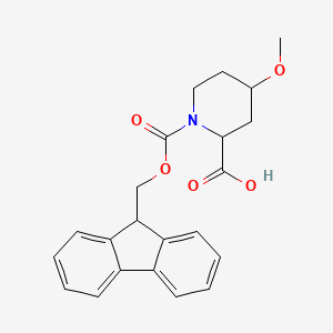 molecular formula C22H23NO5 B2497220 1-(9H-Fluoren-9-ylmethoxycarbonyl)-4-methoxypiperidine-2-carboxylic acid CAS No. 2137450-01-0