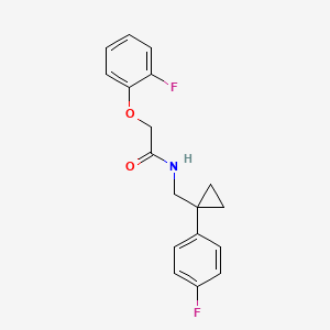 molecular formula C18H17F2NO2 B2497221 2-(2-氟苯氧基)-N-((1-(4-氟苯基)环丙基)甲基)乙酰胺 CAS No. 1049442-76-3