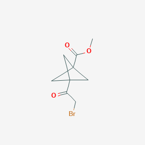 molecular formula C9H11BrO3 B2497223 Methyl 3-(2-bromoacetyl)bicyclo[1.1.1]pentane-1-carboxylate CAS No. 2411287-38-0