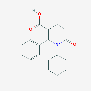 molecular formula C18H23NO3 B2497224 1-环己基-6-氧代-2-苯基-3-哌啶甲酸 CAS No. 477890-12-3