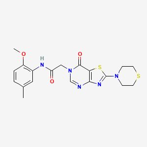 N-(2-methoxy-5-methylphenyl)-2-(7-oxo-2-thiomorpholinothiazolo[4,5-d]pyrimidin-6(7H)-yl)acetamide