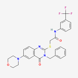 2-(3-benzyl-6-morpholin-4-yl-4-oxoquinazolin-2-yl)sulfanyl-N-[3-(trifluoromethyl)phenyl]acetamide