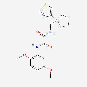 molecular formula C20H24N2O4S B2497230 N1-(2,5-dimethoxyphenyl)-N2-((1-(thiophen-3-yl)cyclopentyl)methyl)oxalamide CAS No. 2034518-70-0