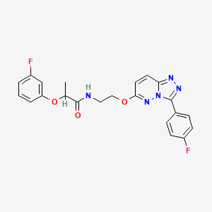 molecular formula C22H19F2N5O3 B2497232 2-(3-氟苯氧基)-N-(2-((3-(4-氟苯基)-[1,2,4]三唑并[4,3-b]吡啶-6-基)氧基)乙基)丙酰胺 CAS No. 1021051-57-9