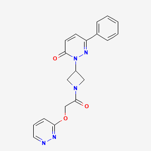 molecular formula C19H17N5O3 B2497238 6-Phenyl-2-[1-(2-pyridazin-3-yloxyacetyl)azetidin-3-yl]pyridazin-3-one CAS No. 2380194-14-7