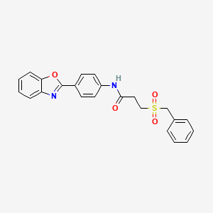 molecular formula C23H20N2O4S B2497246 N-(4-(benzo[d]oxazol-2-yl)phenyl)-3-(benzylsulfonyl)propanamide CAS No. 923447-78-3