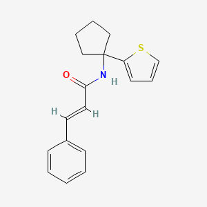 molecular formula C18H19NOS B2497262 N-(1-(噻吩-2-基)环戊基)肉桂酰胺 CAS No. 2035007-82-8