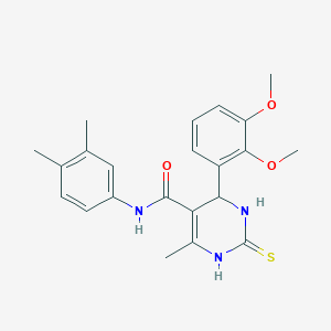 molecular formula C22H25N3O3S B2497266 4-(2,3-二甲氧基苯基)-N-(3,4-二甲基苯基)-6-甲基-2-硫代-1,2,3,4-四氢嘧啶-5-甲酰胺 CAS No. 941944-49-6