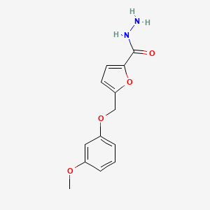 molecular formula C13H14N2O4 B2497270 5-[(3-Methoxyphenoxy)methyl]furan-2-carbohydrazide CAS No. 886496-26-0