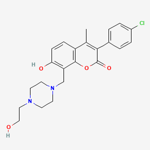 molecular formula C23H25ClN2O4 B2497272 3-(4-氯苯基)-7-羟基-8-{[4-(2-羟基乙基)哌嗪-1-基]甲基}-4-甲基-2H-香豆素-2-酮 CAS No. 869340-76-1