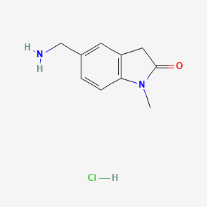 molecular formula C10H13ClN2O B2497274 5-(aminomethyl)-1-methyl-2,3-dihydro-1H-indol-2-one hydrochloride CAS No. 1803606-41-8