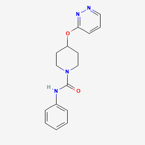 molecular formula C16H18N4O2 B2497278 N-phenyl-4-(pyridazin-3-yloxy)piperidine-1-carboxamide CAS No. 1797270-72-4