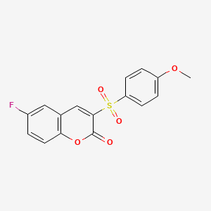 molecular formula C16H11FO5S B2497279 6-氟-3-(4-甲氧基苯基)磺酰基香豆素-2-酮 CAS No. 904450-28-8