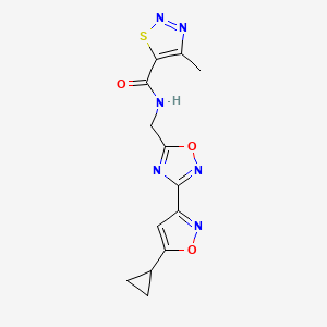 N-((3-(5-cyclopropylisoxazol-3-yl)-1,2,4-oxadiazol-5-yl)methyl)-4-methyl-1,2,3-thiadiazole-5-carboxamide