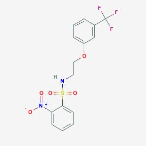 molecular formula C15H13F3N2O5S B2497289 2-nitro-N-(2-(3-(trifluoromethyl)phenoxy)ethyl)benzenesulfonamide CAS No. 1105204-26-9