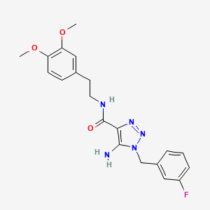 molecular formula C20H22FN5O3 B2497293 5-amino-N-[2-(3,4-dimethoxyphenyl)ethyl]-1-(3-fluorobenzyl)-1H-1,2,3-triazole-4-carboxamide CAS No. 923227-88-7