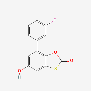 molecular formula C13H7FO3S B2497300 7-(3-Fluorophenyl)-5-hydroxy-1,3-benzoxathiol-2-one CAS No. 868213-18-7