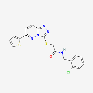 molecular formula C18H14ClN5OS2 B2497308 N-(2-chlorobenzyl)-2-((6-(thiophen-2-yl)-[1,2,4]triazolo[4,3-b]pyridazin-3-yl)thio)acetamide CAS No. 891101-59-0