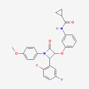 N-(3-{[2-(2,5-difluorophenyl)-1-(4-methoxyphenyl)-4-oxoazetidin-3-yl]oxy}phenyl)cyclopropanecarboxamide