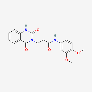 molecular formula C19H19N3O5 B2497314 N-(3,4-dimethoxyphenyl)-3-(2,4-dioxo-1,2,3,4-tetrahydroquinazolin-3-yl)propanamide CAS No. 688774-41-6