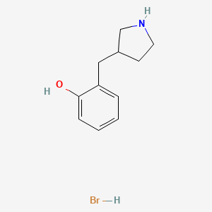 molecular formula C11H16BrNO B2497315 2-(Pyrrolidin-3-ylmethyl)phenol;hydrobromide CAS No. 2408966-51-6