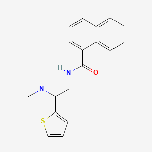 molecular formula C19H20N2OS B2497329 N-(2-(二甲基氨基)-2-(噻吩-2-基)乙基)-1-萘酰胺 CAS No. 849901-89-9