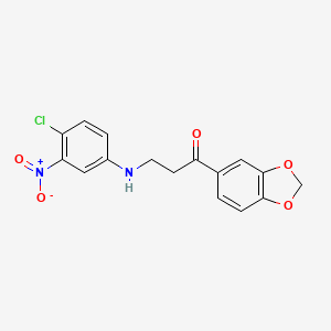 1-(1,3-Benzodioxol-5-yl)-3-(4-chloro-3-nitroanilino)-1-propanone