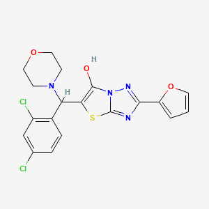 molecular formula C19H16Cl2N4O3S B2497344 5-((2,4-二氯苯基)(吗啉)甲基)-2-(呋喃-2-基)噻唑并[3,2-b][1,2,4]三氮杂唑-6-醇 CAS No. 887222-88-0