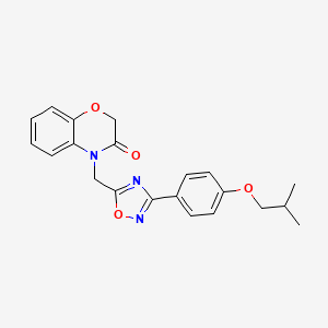 molecular formula C21H21N3O4 B2497351 4-{[3-(4-isobutoxyphenyl)-1,2,4-oxadiazol-5-yl]methyl}-2H-1,4-benzoxazin-3(4H)-one CAS No. 1206992-01-9