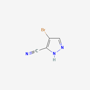 molecular formula C4H2BrN3 B2497358 4-bromo-1H-pyrazole-3-carbonitrile CAS No. 288246-16-2; 916791-70-3