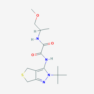 molecular formula C15H24N4O3S B2497367 N1-(2-(tert-butyl)-4,6-dihydro-2H-thieno[3,4-c]pyrazol-3-yl)-N2-(1-methoxypropan-2-yl)oxalamide CAS No. 899993-99-8