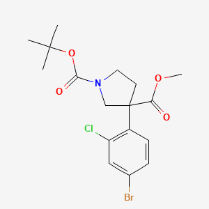 molecular formula C17H21BrClNO4 B2497369 1-tert-butyl 3-methyl 3-(4-bromo-2-chlorophenyl)pyrrolidine-1,3-dicarboxylate CAS No. 2126159-88-2