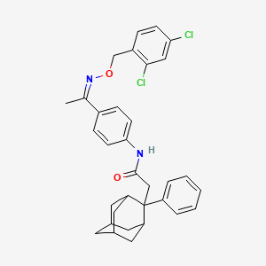 molecular formula C33H34Cl2N2O2 B2497370 N-(4-{[(2,4-dichlorobenzyl)oxy]ethanimidoyl}phenyl)-2-(2-phenyl-2-adamantyl)acetamide CAS No. 400083-41-2