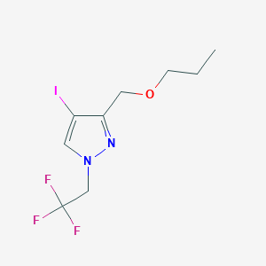 molecular formula C9H12F3IN2O B2497373 4-iodo-3-(propoxymethyl)-1-(2,2,2-trifluoroethyl)-1H-pyrazole CAS No. 1856031-59-8