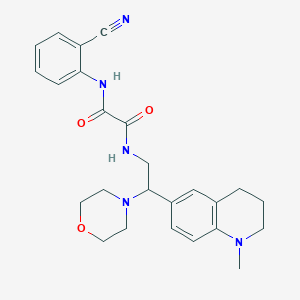 molecular formula C25H29N5O3 B2497377 N-(2-cyanophenyl)-N'-[2-(1-methyl-1,2,3,4-tetrahydroquinolin-6-yl)-2-morpholin-4-ylethyl]ethanediamide CAS No. 922065-60-9