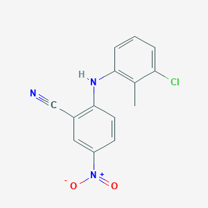 2-[(3-Chloro-2-methylphenyl)amino]-5-nitrobenzonitrile