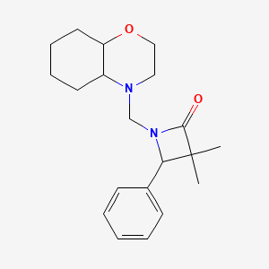 molecular formula C20H28N2O2 B2497380 3,3-dimethyl-1-[(octahydro-2H-1,4-benzoxazin-4-yl)methyl]-4-phenylazetidin-2-one CAS No. 1376375-34-6