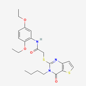 2-({3-butyl-4-oxo-3H,4H-thieno[3,2-d]pyrimidin-2-yl}sulfanyl)-N-(2,5-diethoxyphenyl)acetamide