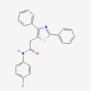 molecular formula C23H17FN2OS B2497392 2-(2,4-diphenyl-1,3-thiazol-5-yl)-N-(4-fluorophenyl)acetamide CAS No. 339277-54-2