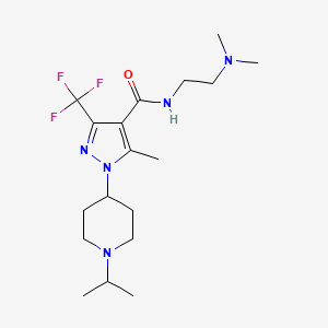 molecular formula C18H30F3N5O B2497396 N-(2-(dimethylamino)ethyl)-1-(1-isopropylpiperidin-4-yl)-5-methyl-3-(trifluoromethyl)-1H-pyrazole-4-carboxamide CAS No. 1226442-98-3