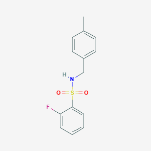 molecular formula C14H14FNO2S B249740 2-fluoro-N-(4-methylbenzyl)benzenesulfonamide 