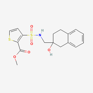 molecular formula C17H19NO5S2 B2497401 methyl 3-(N-((2-hydroxy-1,2,3,4-tetrahydronaphthalen-2-yl)methyl)sulfamoyl)thiophene-2-carboxylate CAS No. 1421529-40-9