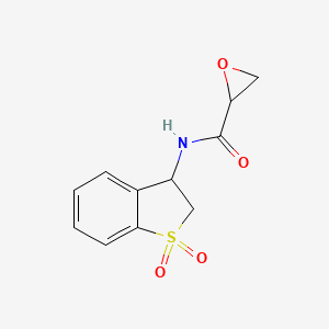 molecular formula C11H11NO4S B2497419 N-(1,1-Dioxo-2,3-dihydro-1-benzothiophen-3-yl)oxirane-2-carboxamide CAS No. 2418693-99-7