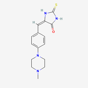 molecular formula C15H18N4OS B2497421 (5E)-5-{[4-(4-甲基哌嗪-1-基)苯基]甲亚甲基烯}-2-硫代-咪唑啉-4-酮 CAS No. 860649-11-2