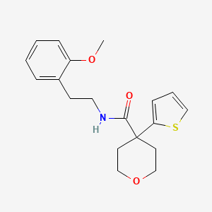 molecular formula C19H23NO3S B2497425 N-[2-(2-methoxyphenyl)ethyl]-4-thiophen-2-yloxane-4-carboxamide CAS No. 877650-44-7