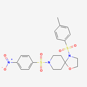 molecular formula C20H23N3O7S2 B2497428 8-((4-Nitrophenyl)sulfonyl)-4-tosyl-1-oxa-4,8-diazaspiro[4.5]decane CAS No. 898424-99-2