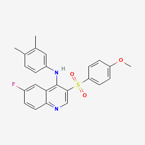molecular formula C24H21FN2O3S B2497429 N-(3,4-dimethylphenyl)-6-fluoro-3-((4-methoxyphenyl)sulfonyl)quinolin-4-amine CAS No. 895651-58-8